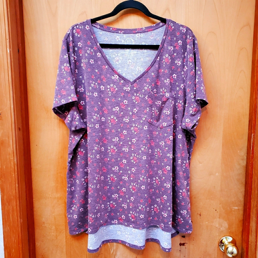 🔴 Maurices 24/7 Floral Print Hi-Low Tee - 3x